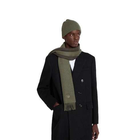 Cashmere scarf with patch