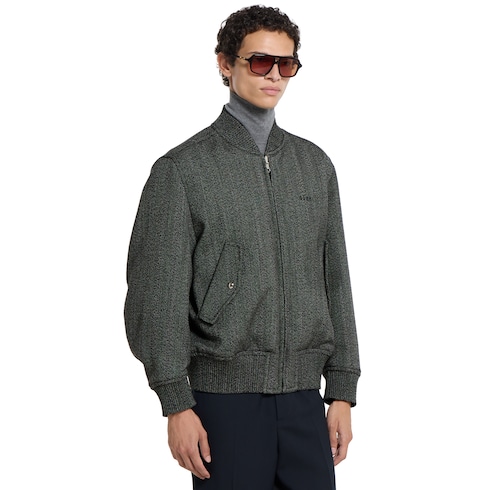 Bomber mouliné in lana spigata