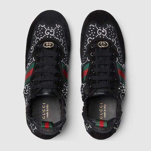 Tenis Gucci Shift con GG con cristales para mujer