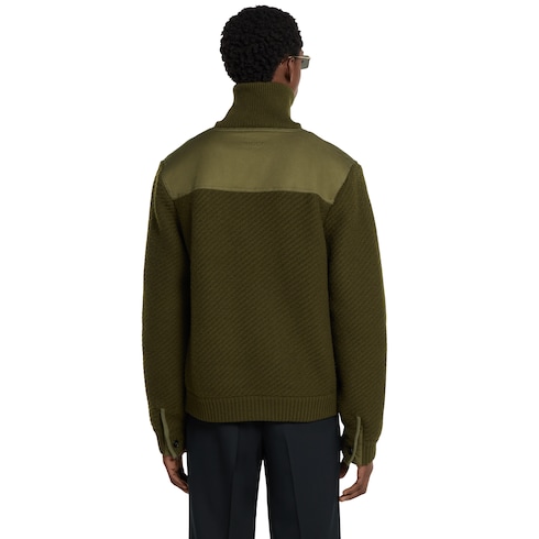 Wool knit cardigan with embroidery