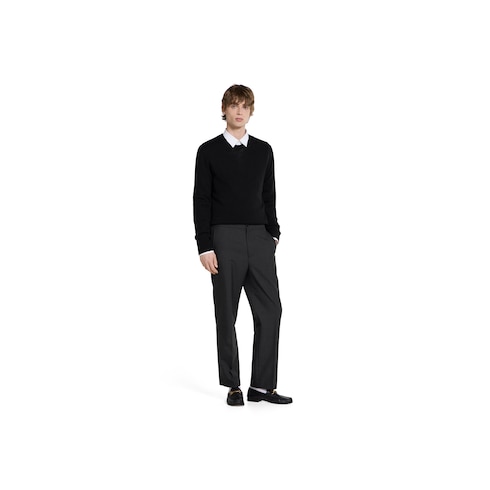 Hose aus Twill aus Wollmischung mit Logo