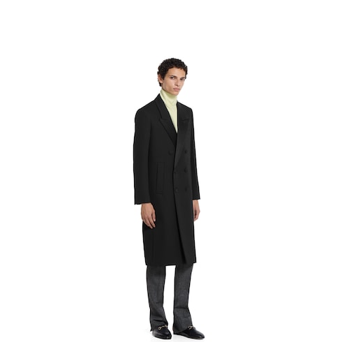 Manteau en laine double et satin