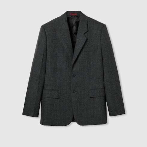 Chaqueta de mouliné de lana de espiguilla