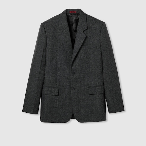 Herringbone wool mouliné jacket