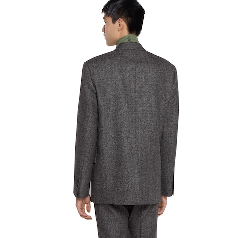 Chaqueta de mouliné de lana de espiguilla