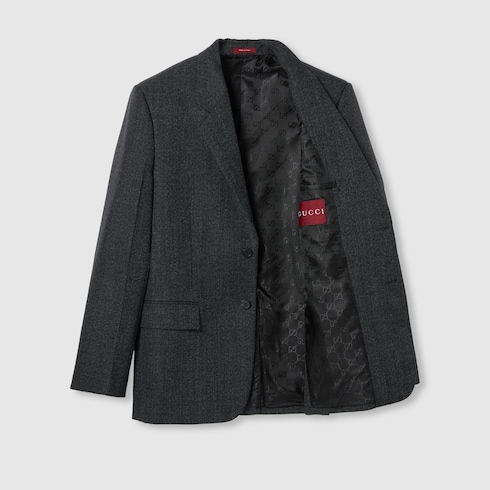 Chaqueta de mouliné de lana de espiguilla