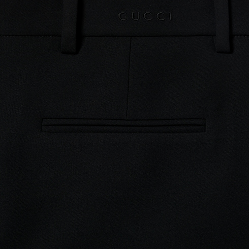 Wool silk shorts with embroidery