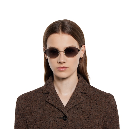Rahmenlose ovale Sonnenbrille