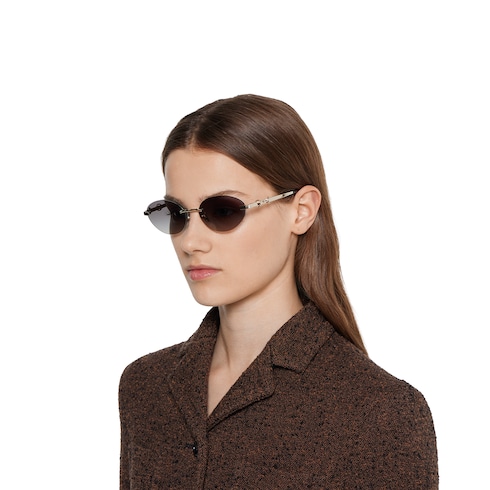 Rahmenlose ovale Sonnenbrille