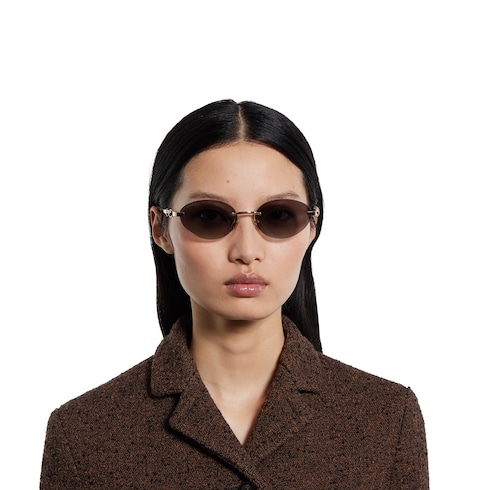 Rahmenlose ovale Sonnenbrille
