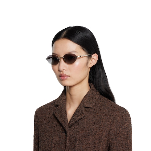 Rahmenlose ovale Sonnenbrille