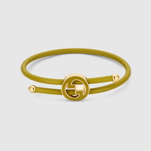 Bracelet with enamel Round Interlocking G