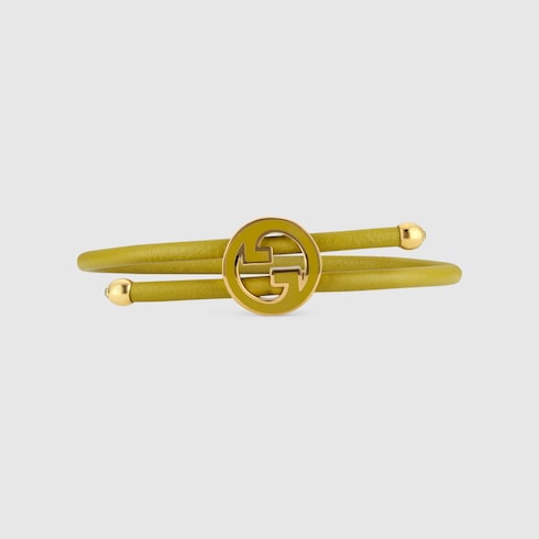 Bracelet with enamel Round Interlocking G