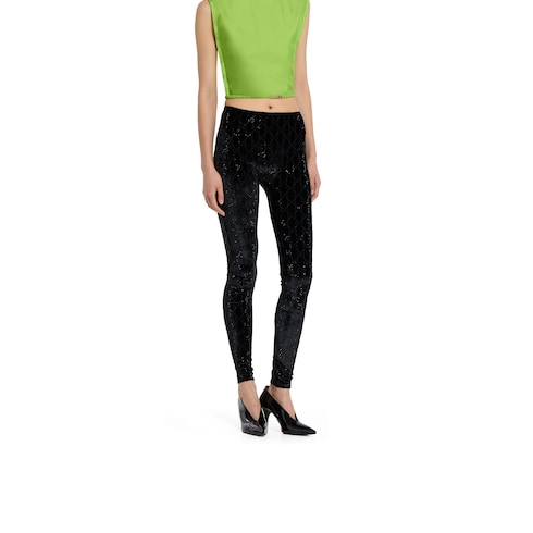 GG crystal embroidered leggings