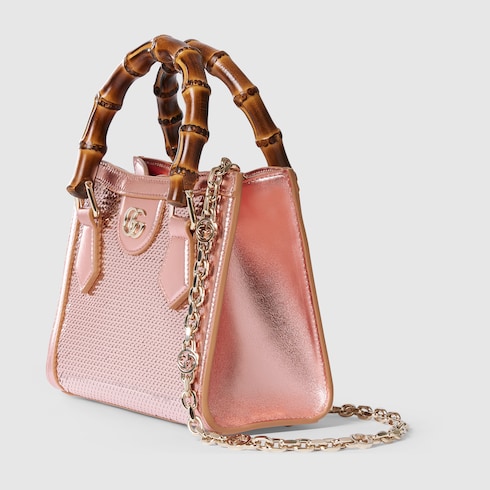 Borsa shopping Gucci Diana ricamata misura piccola