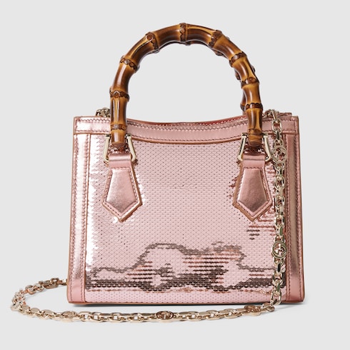 Borsa shopping Gucci Diana ricamata misura piccola