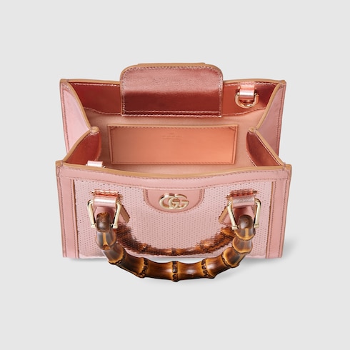 〔グッチ ダイアナ〕エンブロイダリー スモール トートバッグ