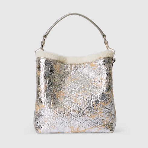 Borsa a secchiello GG Emblem misura piccola