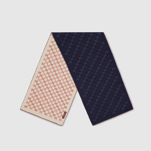 Bufanda de jacquard de lana con GG