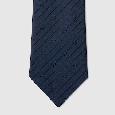 Interlocking G silk jacquard tie