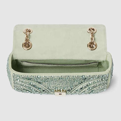 Kleine GG Marmont Schultertasche mit Kristallen