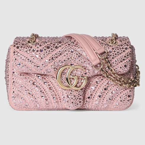 Bolso de hombro GG Marmont cristales pequeño
