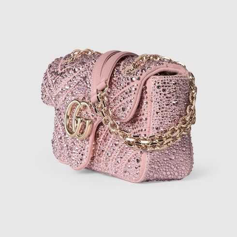 Bolso de hombro GG Marmont cristales pequeño