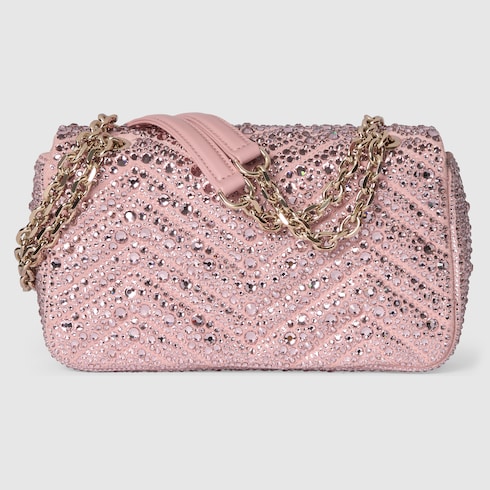 Kleine GG Marmont Schultertasche mit Kristallen