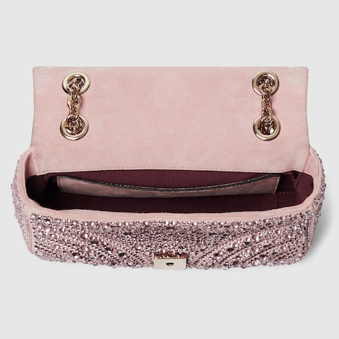 Kleine GG Marmont Schultertasche mit Kristallen