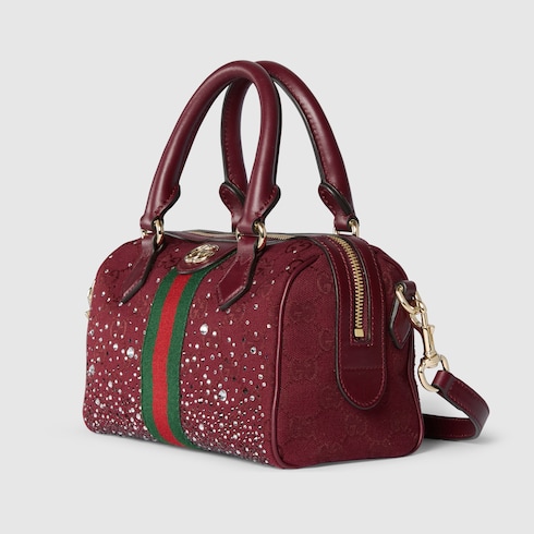 Bolsa Boston pequeña Ophidia con cristales