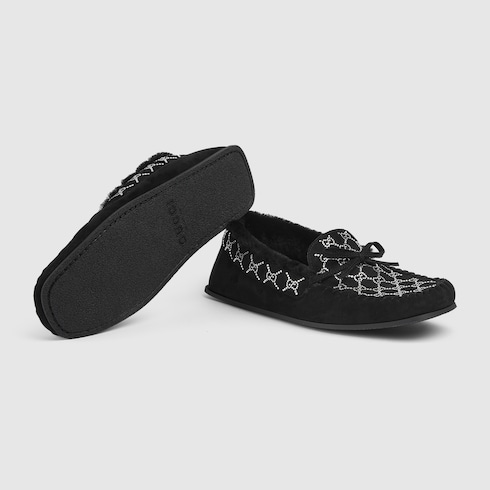 Mocassins avec détail GG en cristaux pour femme