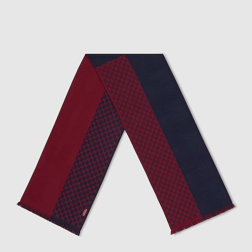 Bufanda de jacquard de lana con GG