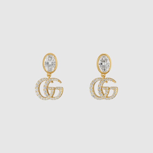 Boucles d’oreilles GG Marmont avec cristaux