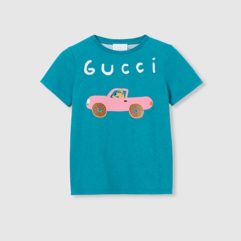 T-shirt bambino in cotone con stampa