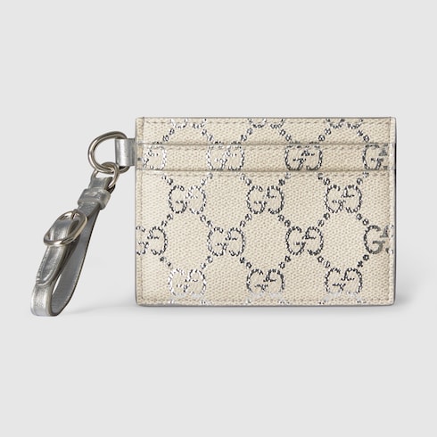 GG Emblem card case with strap