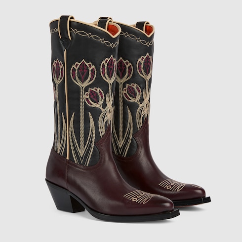 Bottes avec broderie pour femme