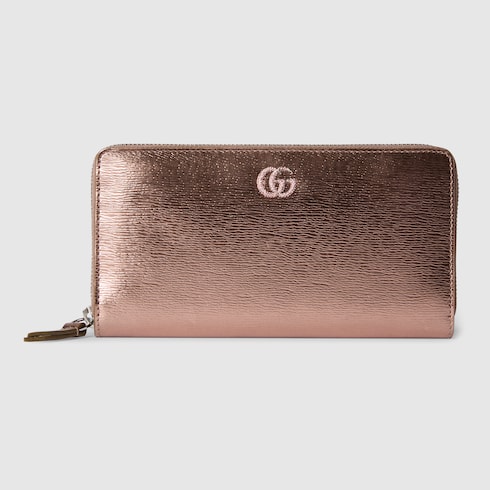 Bi-colour GG Marmont zip around wallet
