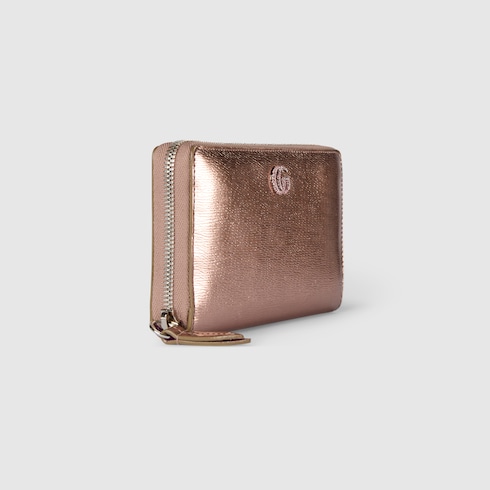 Bi-colour GG Marmont zip around wallet