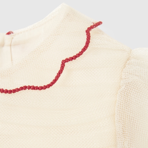 Abito neonato in tulle con ricamo