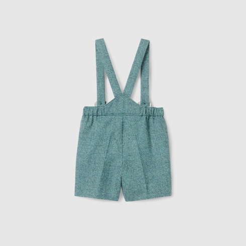 Shorts neonato in tessuto mouliné in lana