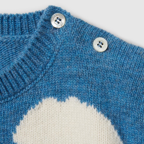 Maglione neonato in lana con ricamo