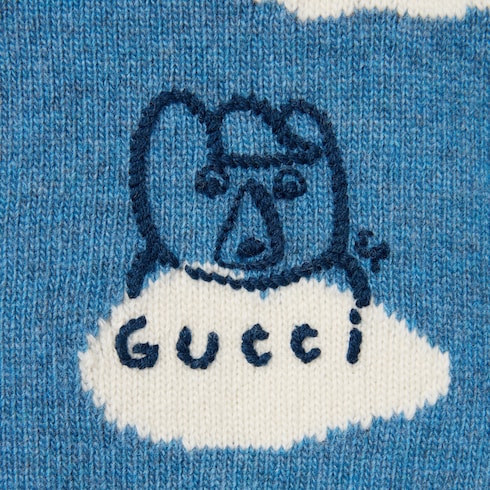 Maglione neonato in lana con ricamo