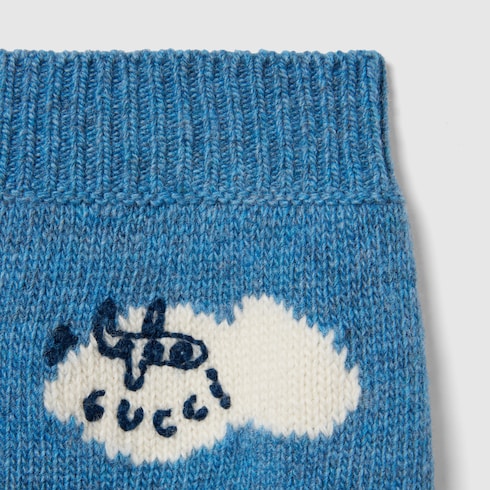 Baby wool trousers with embroidery