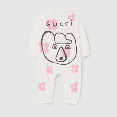 Baby cotton one-piece with print