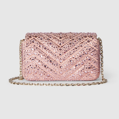 GG Marmont Mini-Schultertasche mit Kristallen