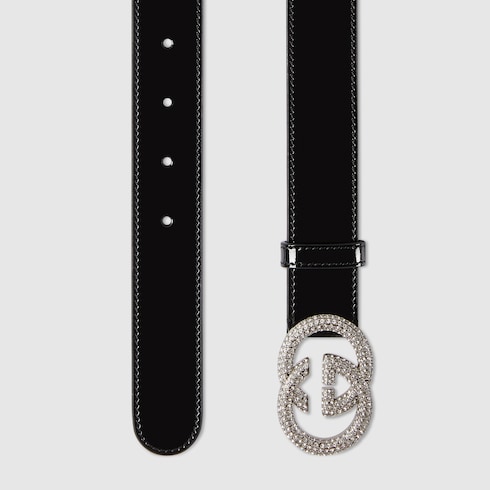 Ceinture fine avec boucle à détail GG enlacés