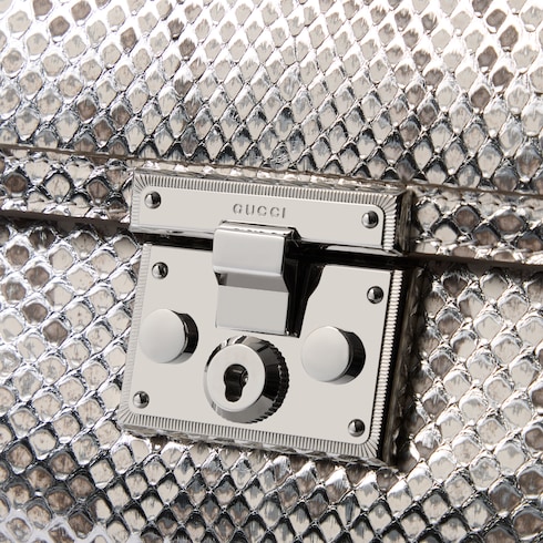 Borsa a mano Padlock in pitone misura piccola