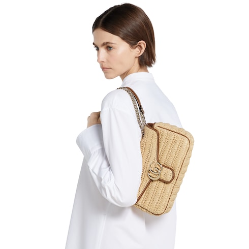 GG Marmont woven medium shoulder bag