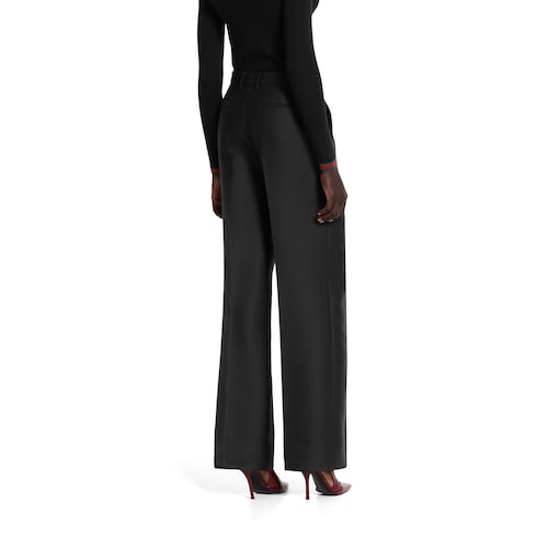 Wool silk pants with logo