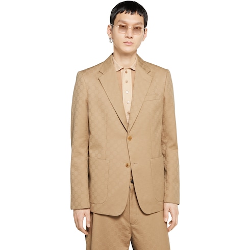 GG cotton gabardine jacquard jacket